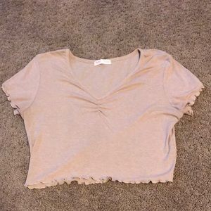 ROMWE cropped shirt with ruffles.